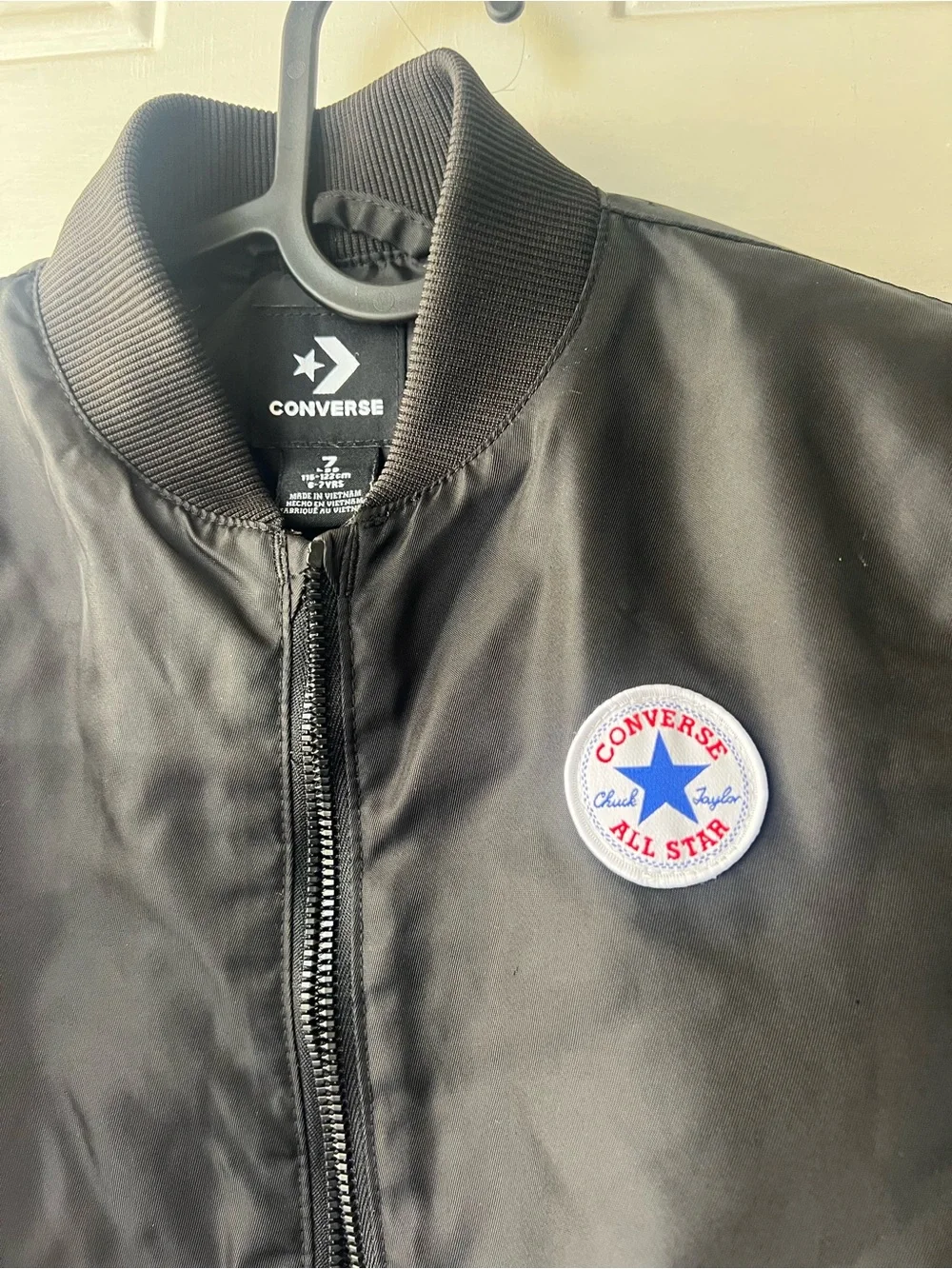 Converse Black Puffer Jacket with White Arch Logo